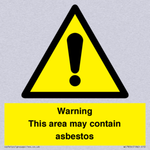 Warning This area may contain asbestos
